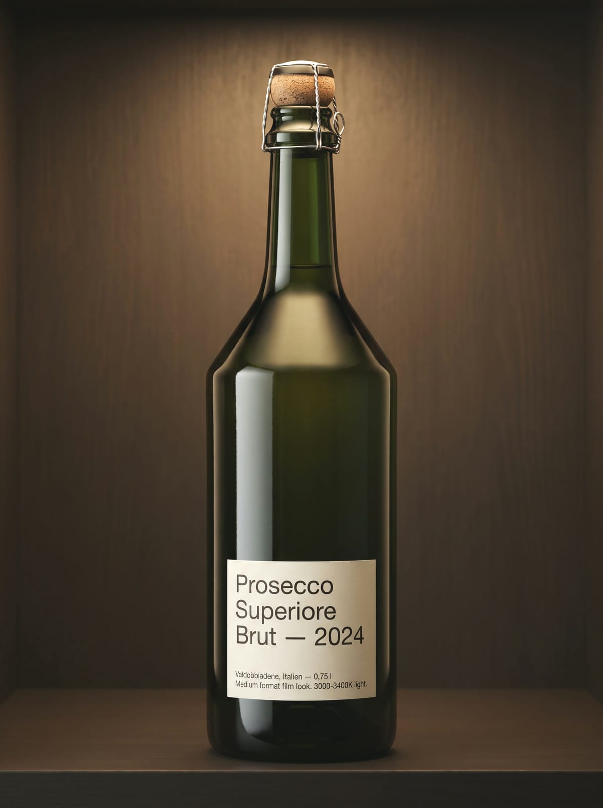 Flasche Prosecco Superiore Brut, Jahrgang 2024